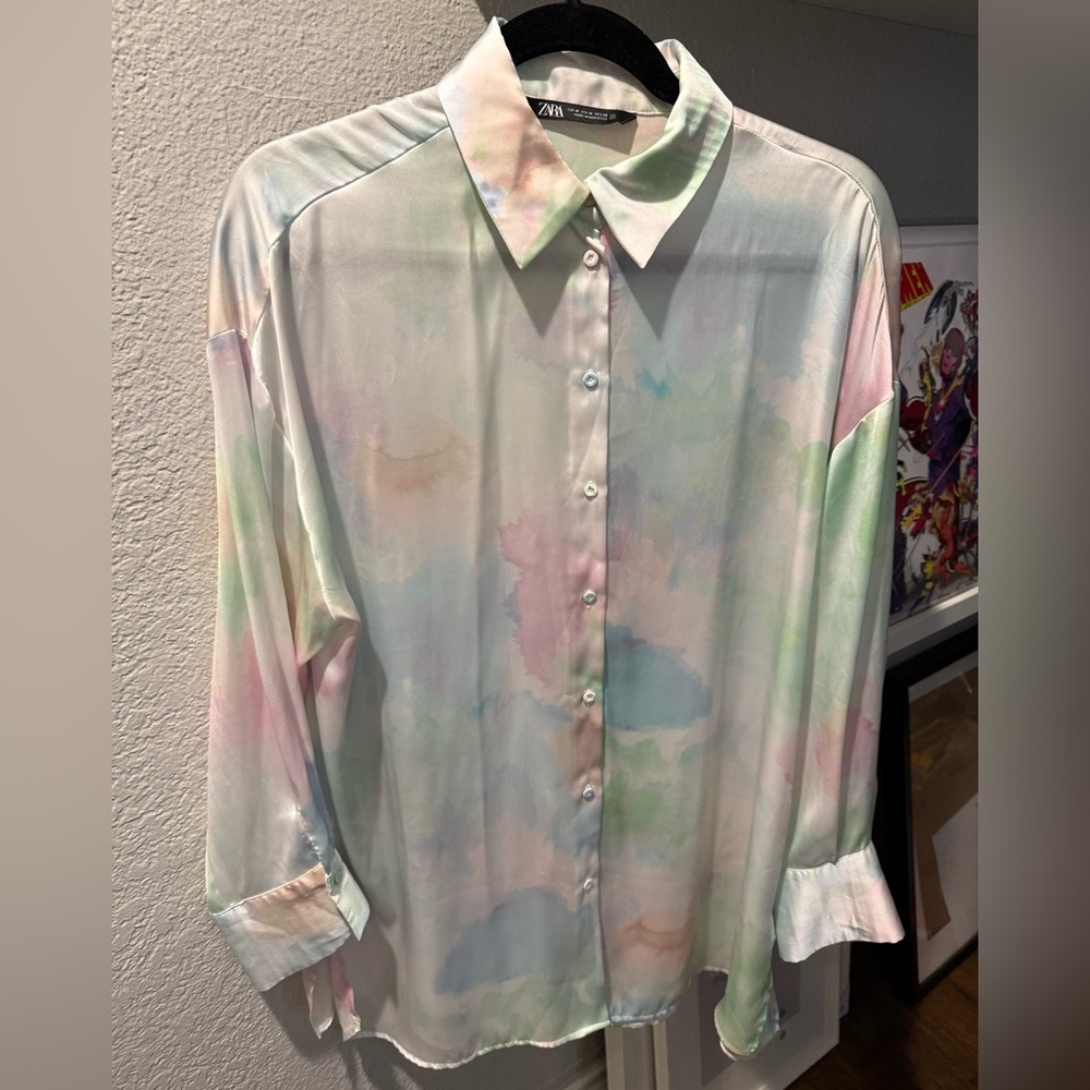 Zara Multicolor watercolor women’s Shirt